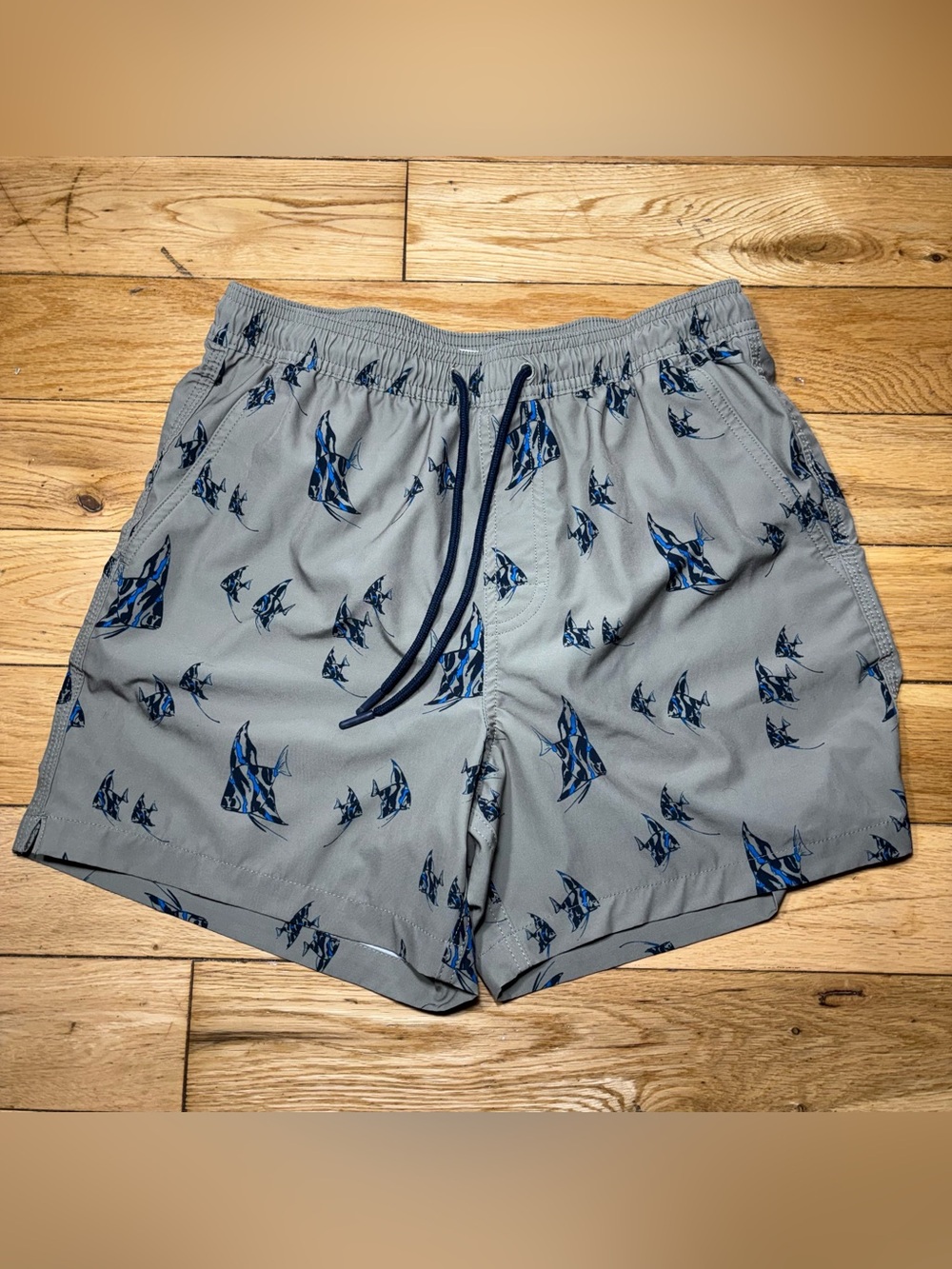 American Eagle Fish Print Swim Trunks Men’s Small Beach Shorts